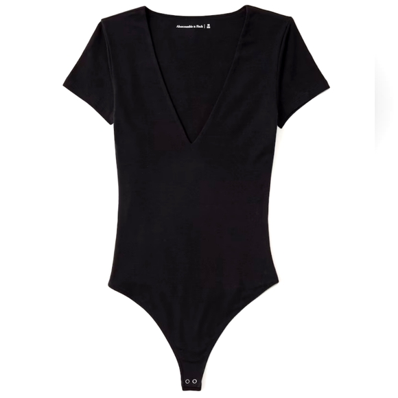 Abercrombie & Fitch Tops - ABERCROMBIE & FITCH: Short-Sleeve Seamless Deep V-Neck Bodysuit